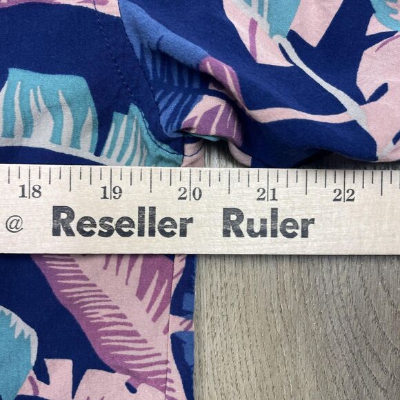 RSVLTS The Roosevelts Shirt Mens Medium Navy Tropical Leaf Hawaiian Aloha Bamboo - Picture 9 of 11